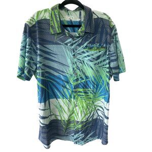 Pipeline Men's Hawaiian Aloha Vibrant Button Down Collar Shirt Tropical XXL